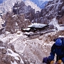 Attempting the Dibona via ferrata in late October winter conditions.